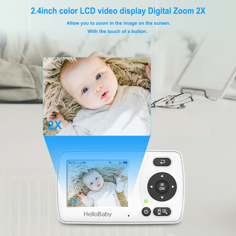 Baby Monitor, Upgrade Video Baby Monitor No Wifi for Privacy, Infrared Night Vision Camera, 960P, ECO Mode,Lullaby,Digital 2X Zoom,Alarm Function (HB30 New)