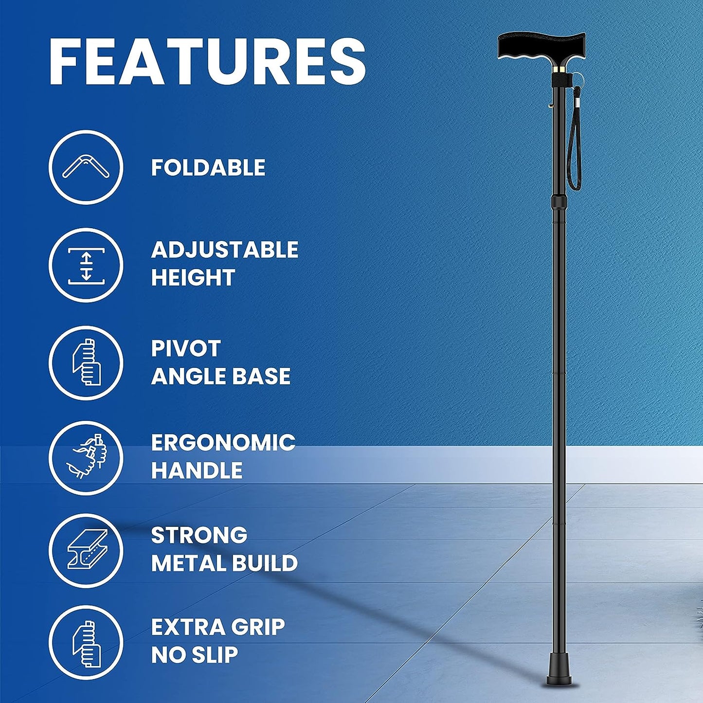 Walking Sticks for Men & Women. Handy, Lightweight, Easily Adjustable and Collapsable Walking Stick for Confident Mobility and Enhanced Stability Ideal for All Heights